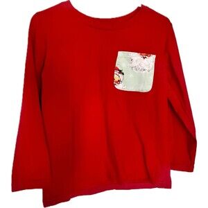 Sullivan Row Boutique 4T Santa Pocket Long Sleeve Red Christmas Holiday Shirt